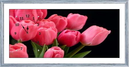 Часы-картина с паспарту в серебрянном багете 50х100 CDS(99)